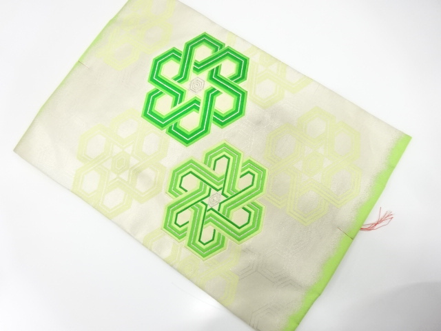 未使用品　毘沙門亀甲模様織り出し　名古屋帯